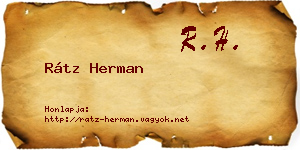 Rátz Herman névjegykártya